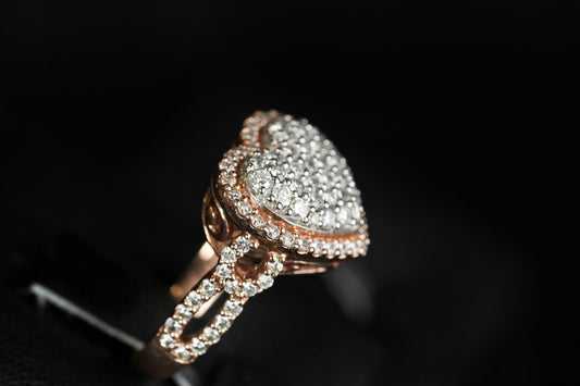 Heart Diamond Ring Infinity Band 10K Rose Gold