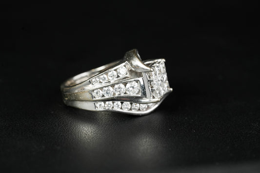 Princess Cut Invisible Set Diamond Ring 14K White Gold