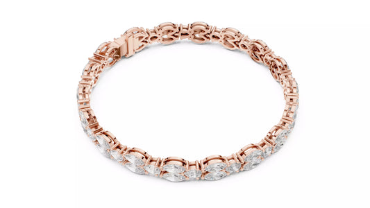 Marquise & Pear shaped lab diamond bracelet 14K Gold