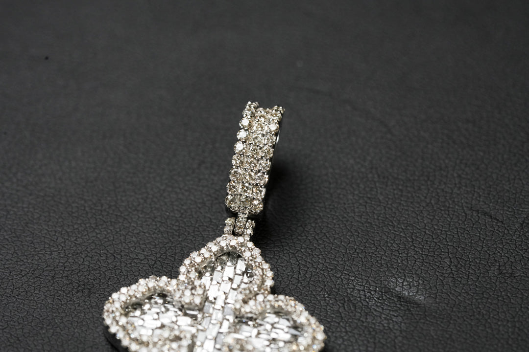 Diamond Baguette Cross White 10K