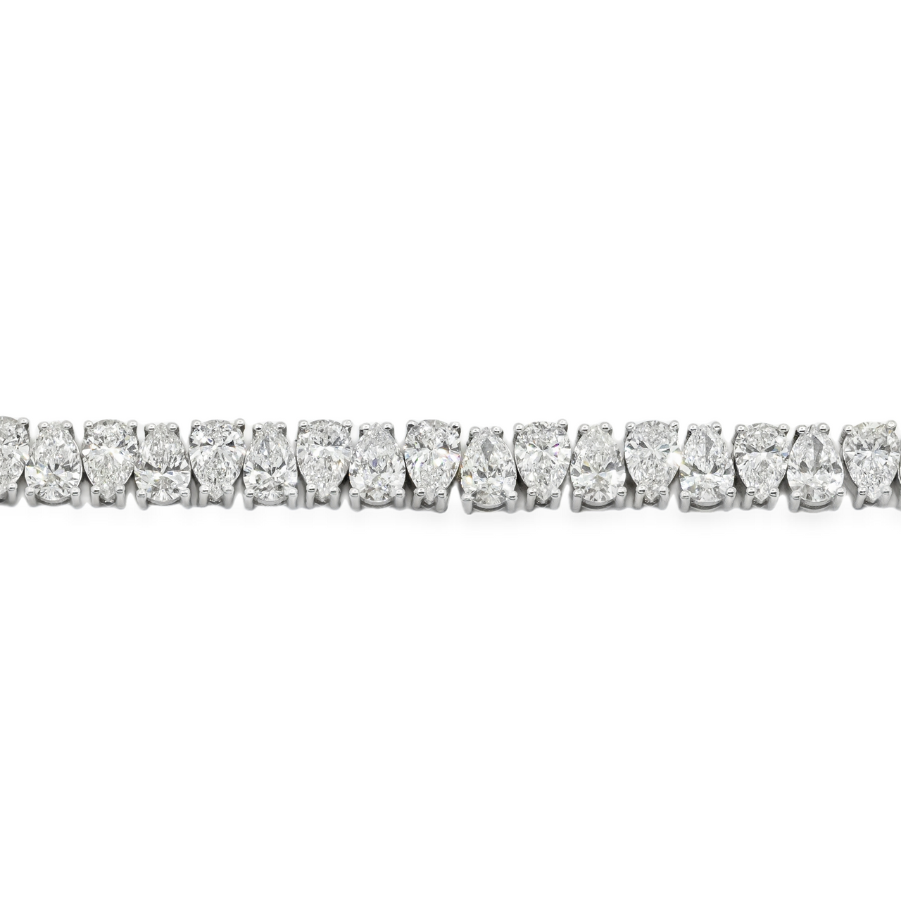 Reverse Pear Shaped Bracelet 14K Gold Lab Diamonds