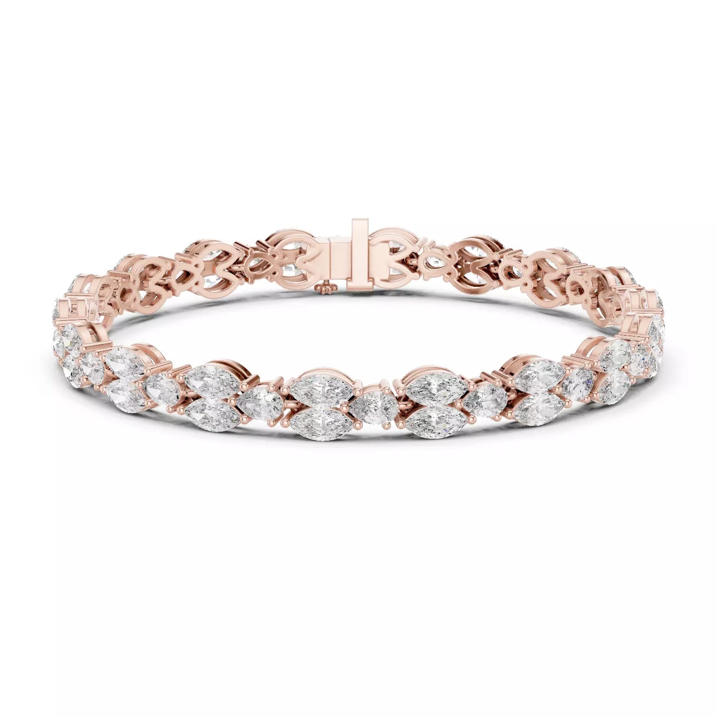 Marquise & Pear shaped lab diamond bracelet 14K Gold