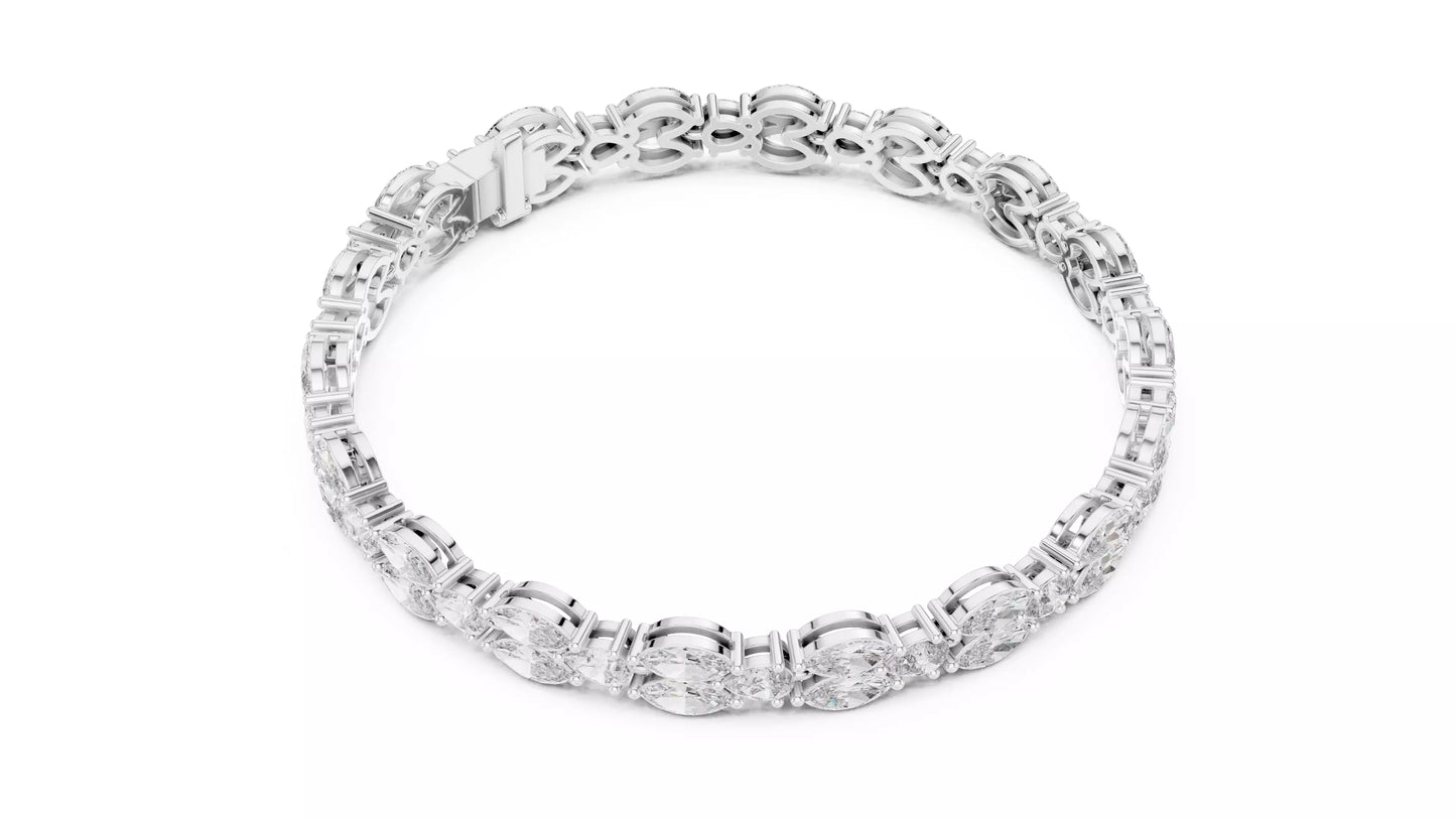 Marquise & Pear shaped lab diamond bracelet 14K Gold