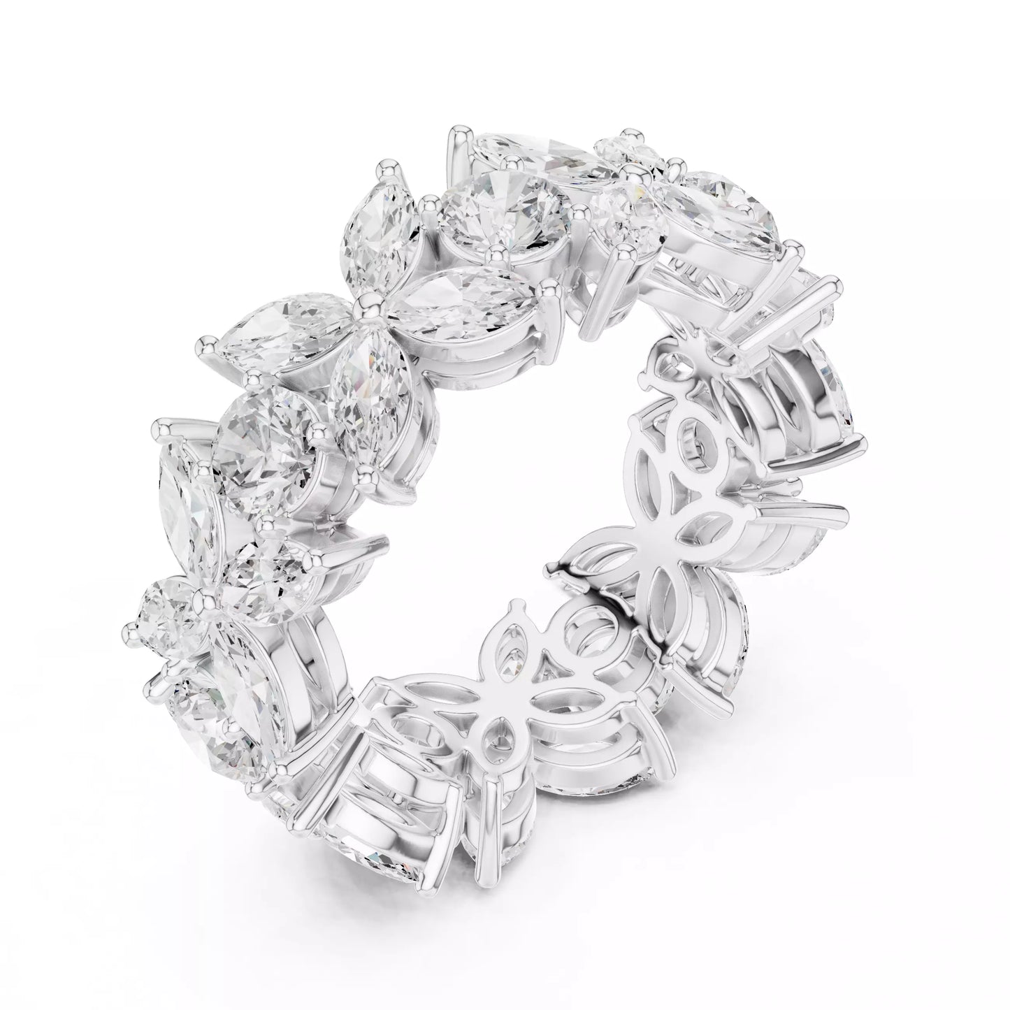 Pear & Round Mixed Shape Ring 14K