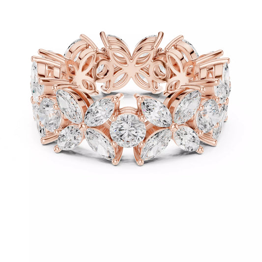 Pear & Round Mixed Shape Ring 14K