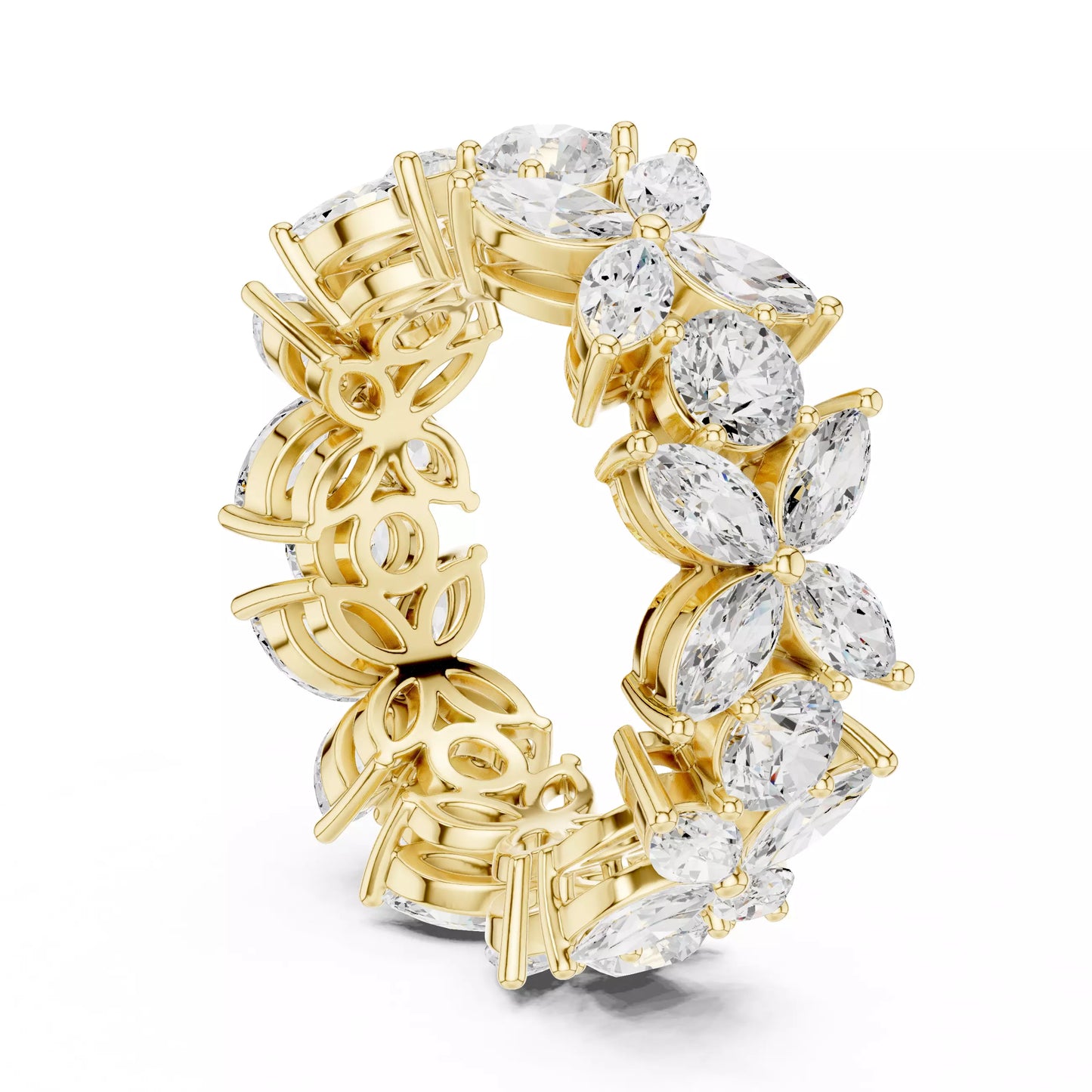 Pear & Round Mixed Shape Ring 14K